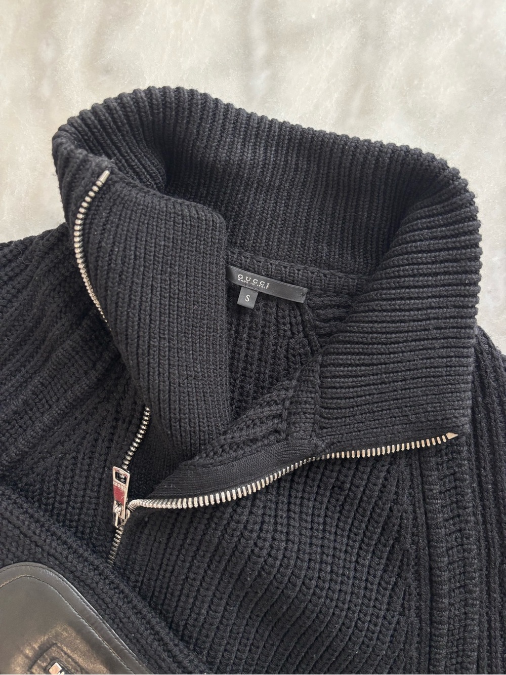 Gucci Black Zip Ribbed Sweater Jacket - Picture 5 of 8